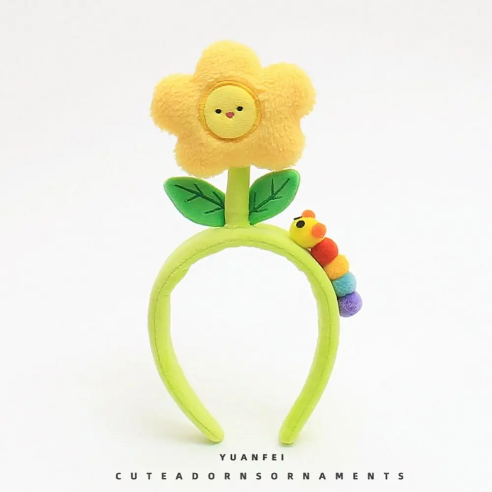 Caterpillar Cute Flowers Cartoon Headband Windmill Leaf-Green Bean SproutsFlower Funny Headband Hair Clip Headdress Female