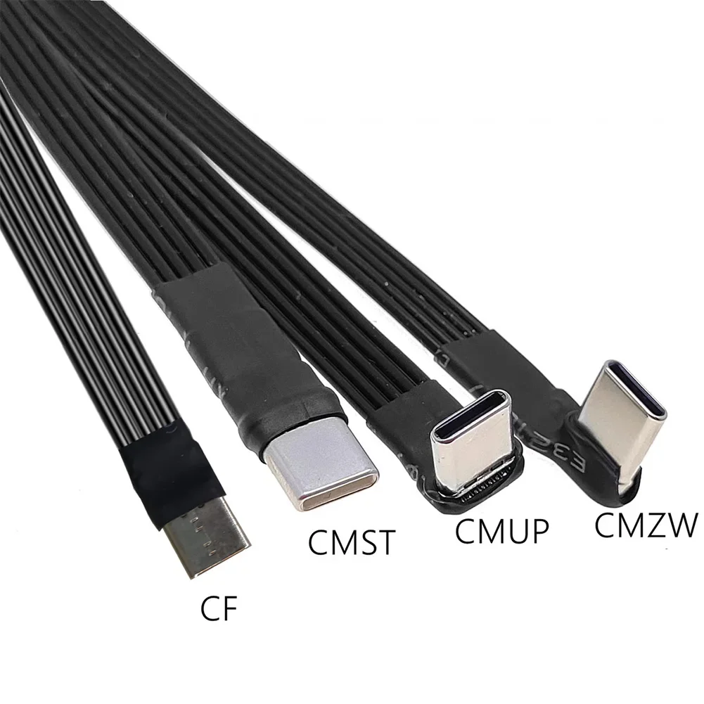 اكتب C إلى USB-C 90 °   كابل محول بزاوية قوة البنك كابل شحن PD مرن USB C بيند كابل سيليكون مسطح 2A 480 ميجابت في الثانية