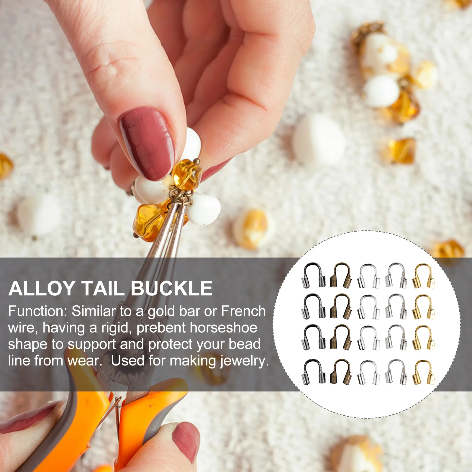 

PLAFOPE Jewelry Making Kit Silver Crimp Beads Clasp Connector Cord End for Bracelet Necklace Craft Accessory Bulk Tools