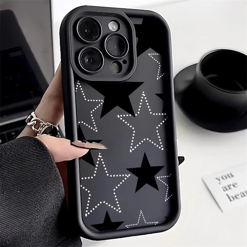 Cute Star Phone Case For iPhone 13 Case iPhone 11 15 17 12 14 16 Pro Max 7 8 Plus 16e XR SE Shockproof Silicone Cover Soft Funda