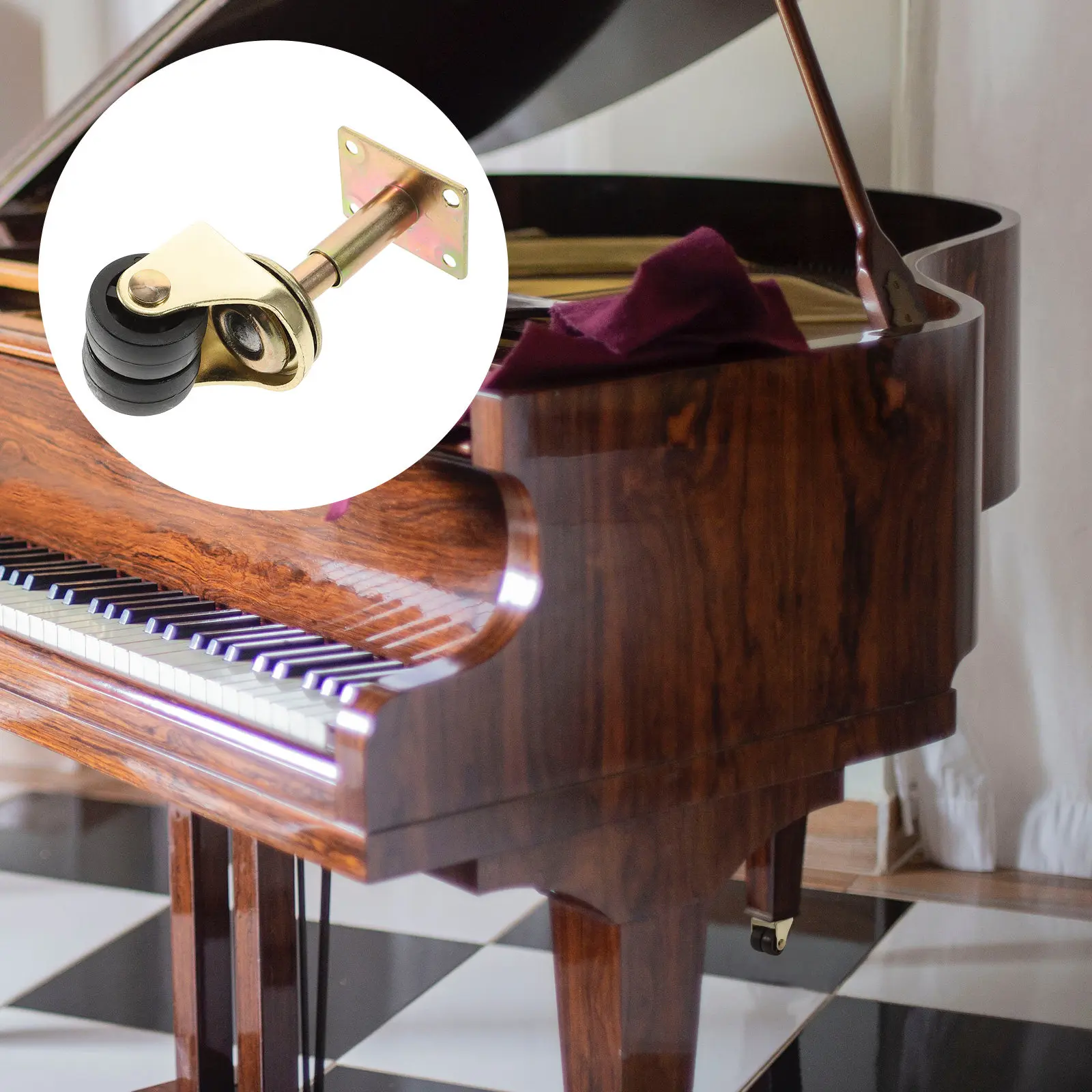 

Piano Casters Double Wheel Nylon Smooth Sliding Replacement Casters Strong Bearing Gravity Necessary Accessories