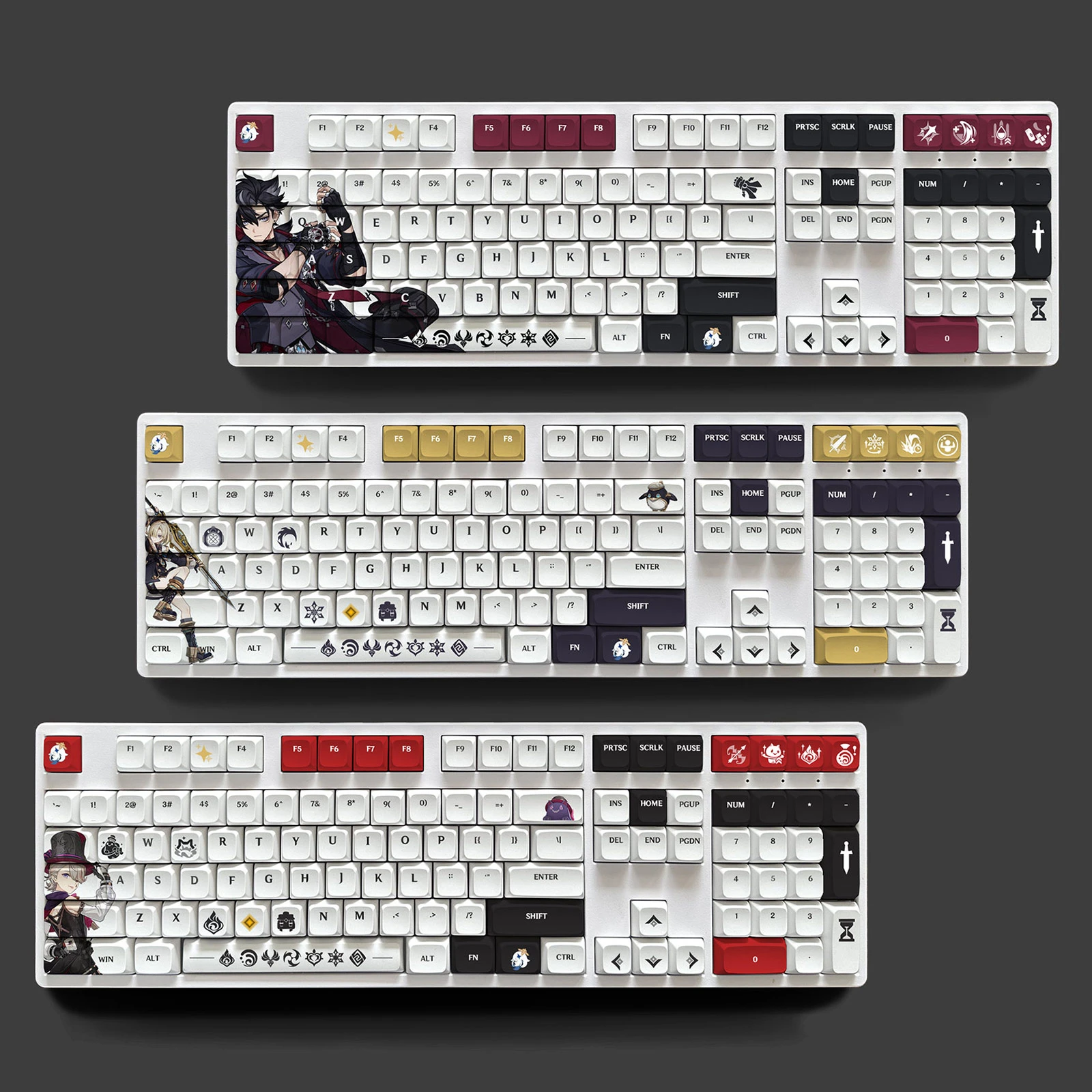 Furina wriothesley lyney 108 schlüssel kappe genshin schlag pbt farbstoff sublimation xda mx kreuz achsen schalter keycap mechanische tastatur geschenk