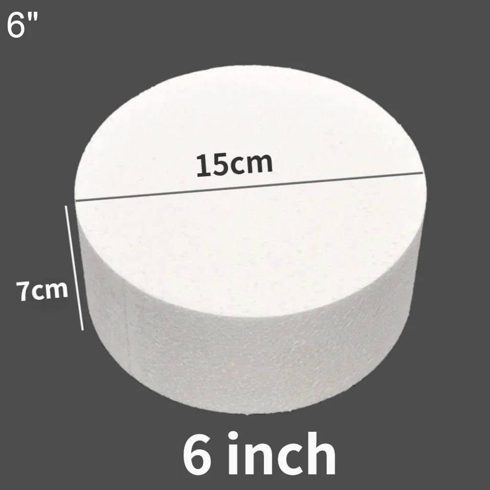 4/6/8/10inch Round Styrofoam Foam Cake Dummy Sugarcraftes Flower Decor Practice Model