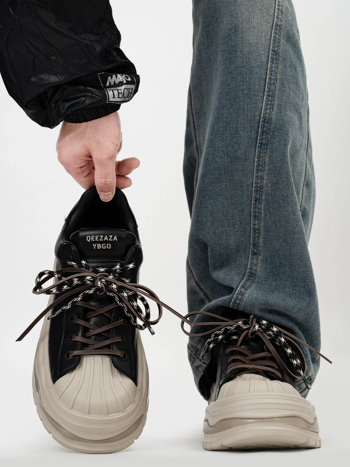 Retro Thick Bottom Sport Board Shoes Men's Casual  Head Flat Shoes Women's Comfortable Breathable PU Lined Leisure Shoes