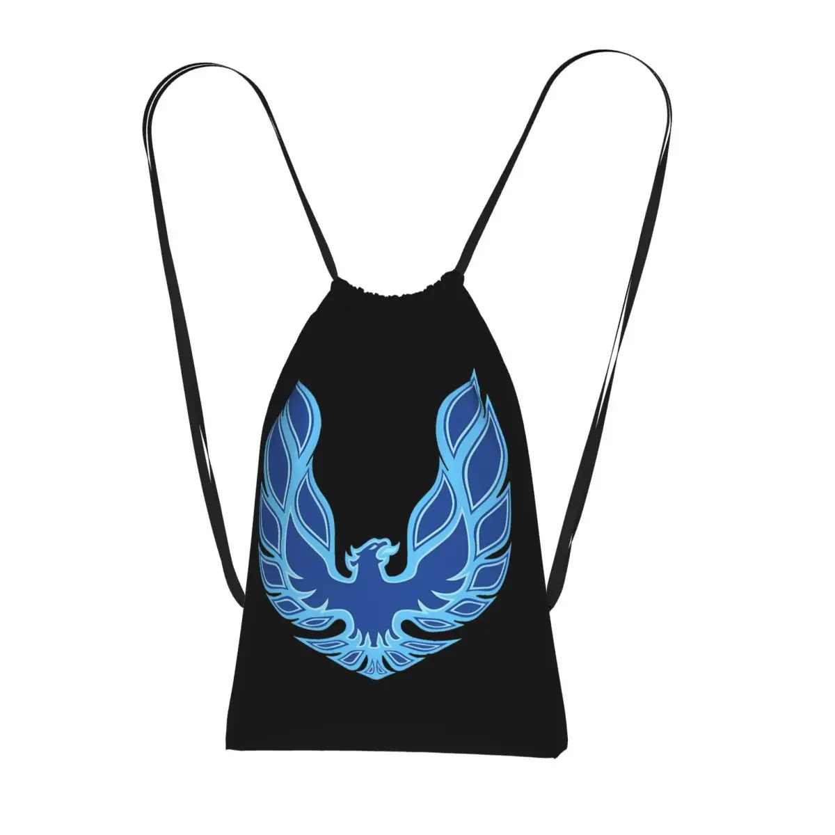 Pontiac Trans Am Firebird Blue Bird Drawstring Backpack Sports Gym Bag Portable Travel Drawstring Bag for Men Women