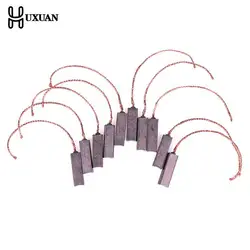 10Pcs Carbon Brushes Wire Leads Generator Generic Electric Motor Brush Replacement 4.5 x 6.5 x 20mm