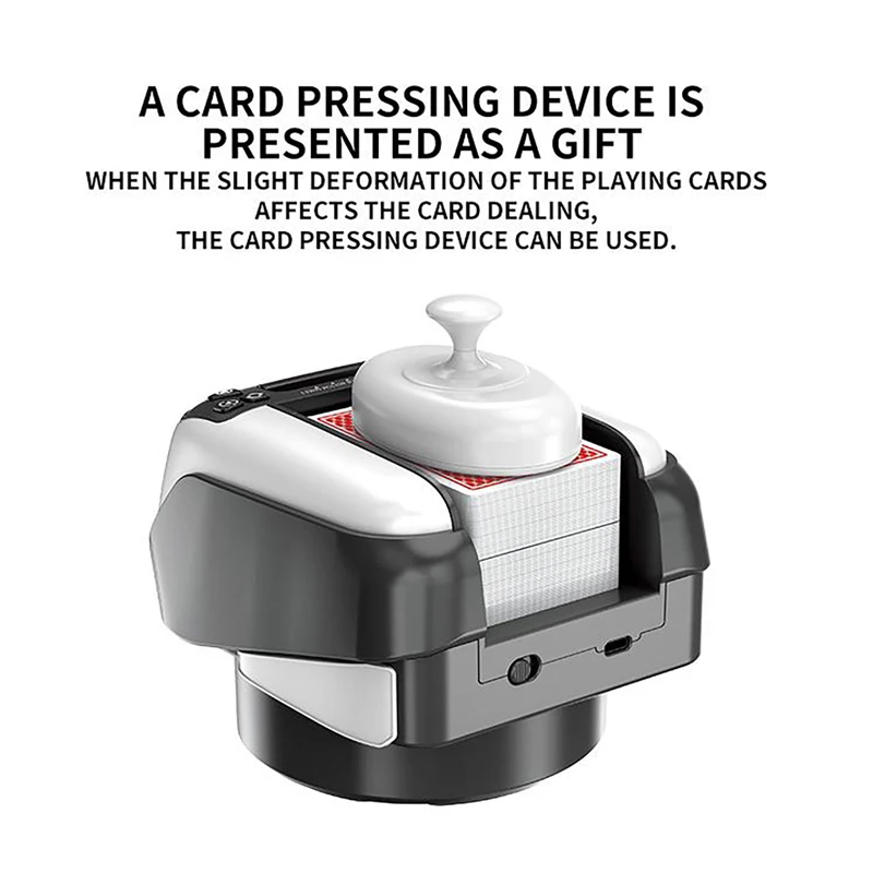 Rechargeable Automatic Card Dealer 360° Rotating Electric Cards Dealing Machine Playing Poker Dispenser Device for Party Games