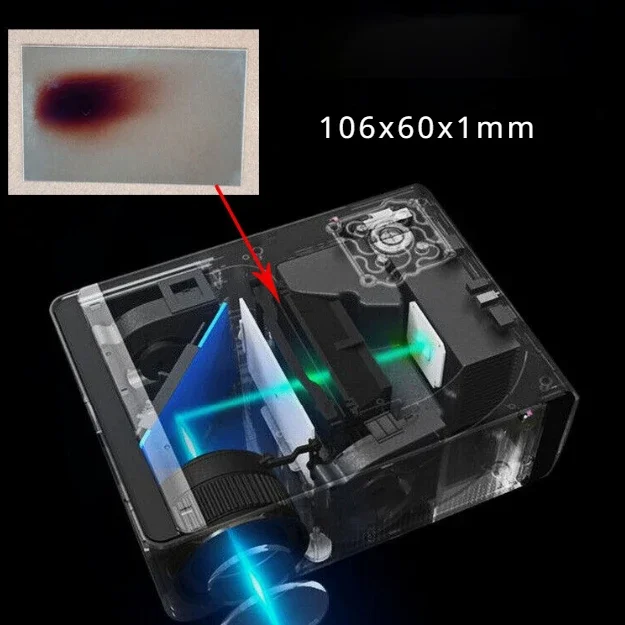 1 peça ou 2 peças 106x60mm vidro de isolamento térmico afixado filme polarizador tela do projetor para wanbo 6t max 105.8x60mm n9 thundeal tda6