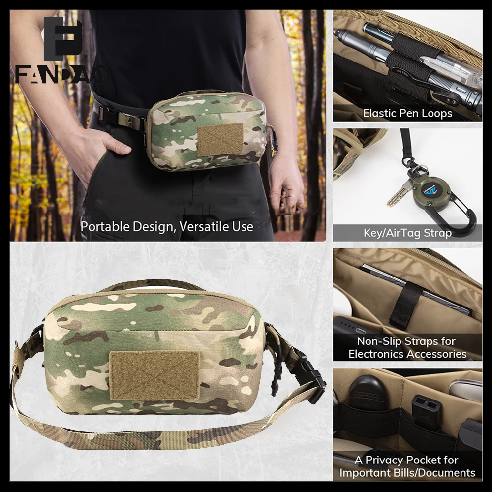 

Tactical Waist Pack Airsoft Multi-Functional EDC Camouflage Tool Pouch Multi-Compartment Storage Bag for Travel Hiking Camping