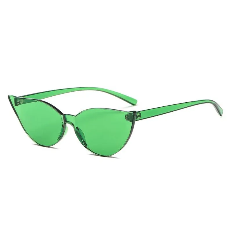FOENIXSONG Sunglasses Rimless for Women UV400 Pink Blue Red Gray Green Orange Eyewear Cat Eye Female Sun Glasses image 6