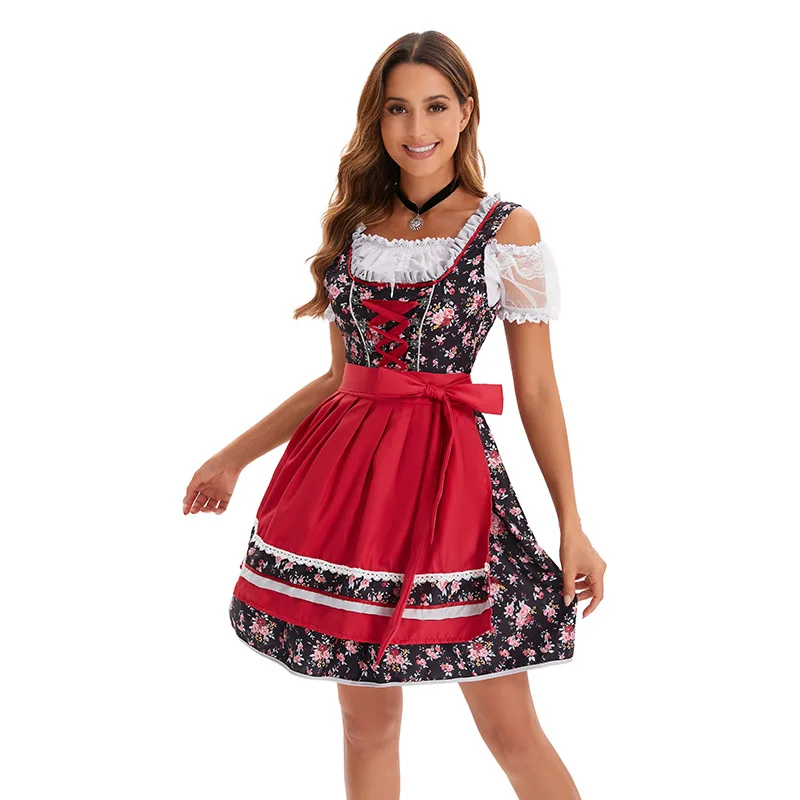 Vestido de fantasía con delantal, disfraz de sirvienta de cerveza, Bavaria, Oktoberfest, Halloween, carnaval, fiesta, actuación, nuevo