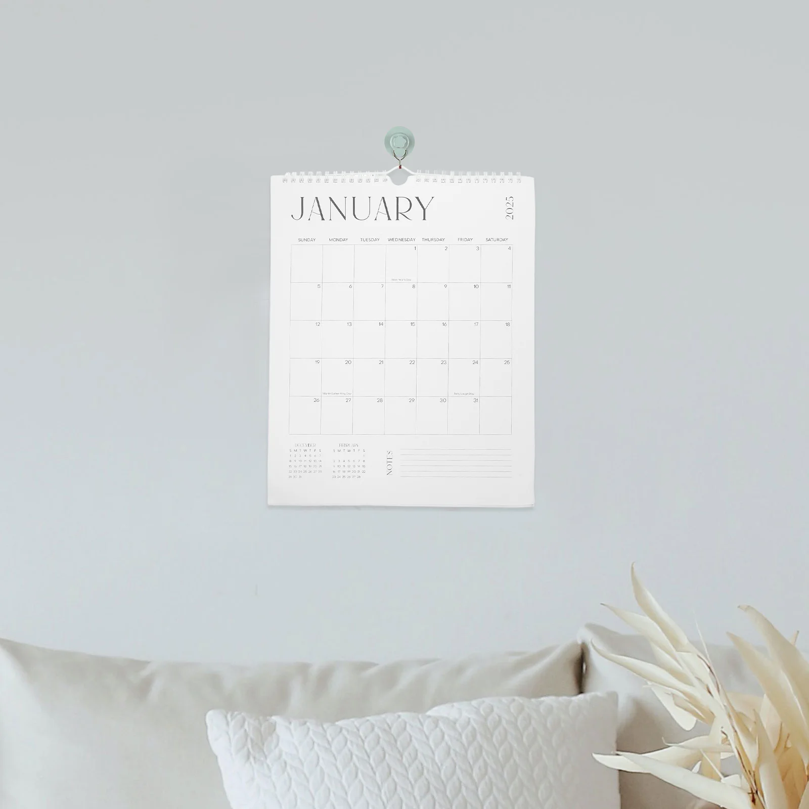 

2025 Wall Calendar Fridge Mini Dry Erase Vertical English Paper Monthly Hanging