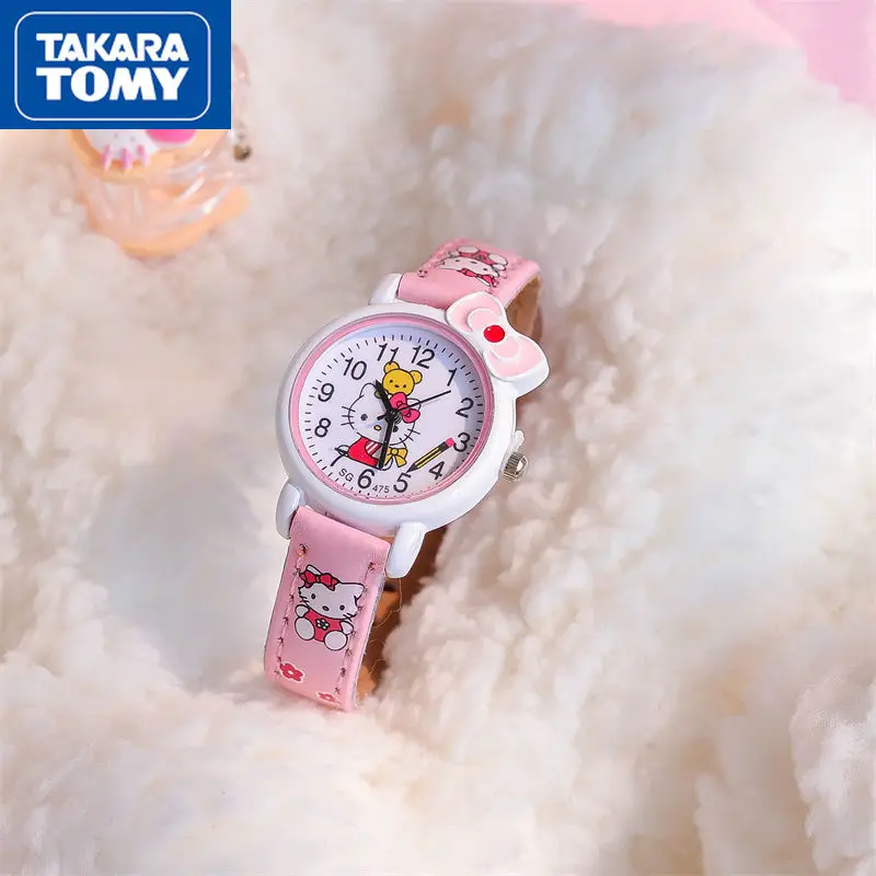 

TAKARA TOMY Children's Cute Hello Kitty Cartoon Digital Watch Student Lightweight and Convenient Sweet Battery Watch Decoration