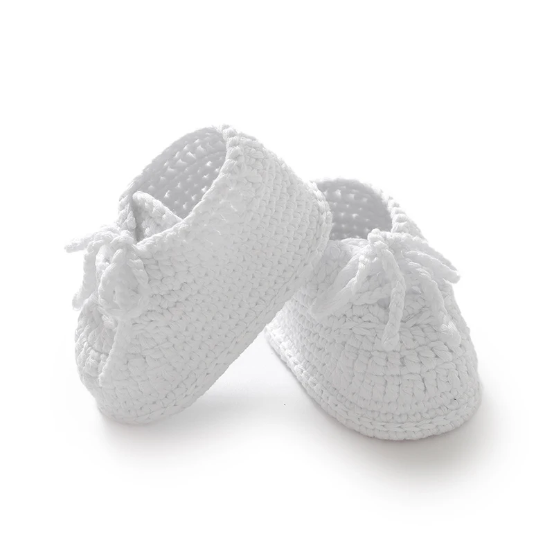 0-18m Autumn Winter Soft Soled Baby First Walkers Knitted Newborn Boys Girls Hand Crochet Socks Shoes Infant Footwear Prewalkers