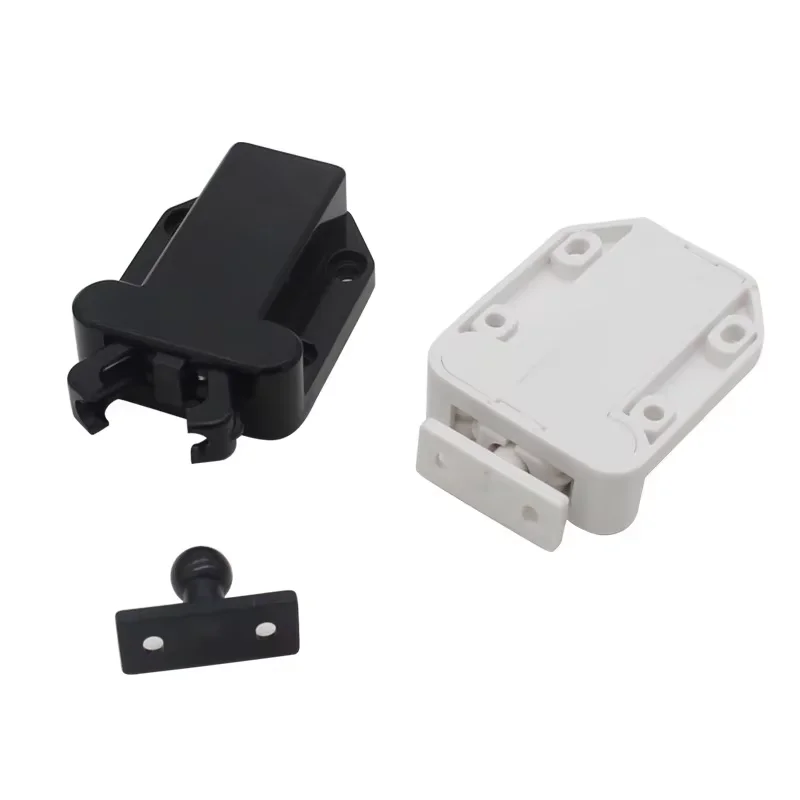 Home 4‑Pack Non‑Magnetic Touch Push‑Open Door Latch, Elastic Self‑Locking Cabinet Door Catch for Furniture