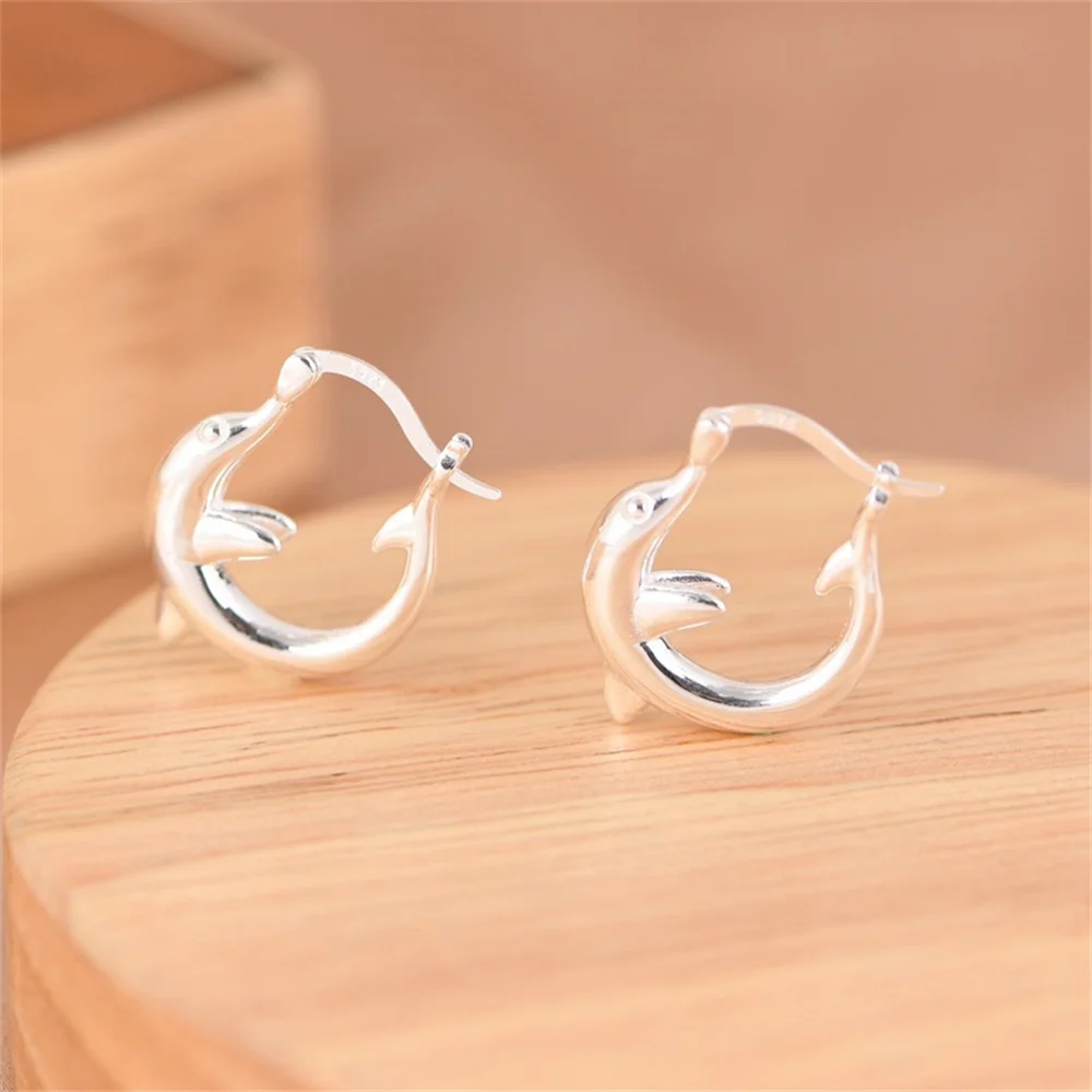 925 Silver Hoops Woman High Quality Dolphin Hoop Earrings Beauty Accessories Luxury Earrings New Arrivals Party Jewelry Oiginal