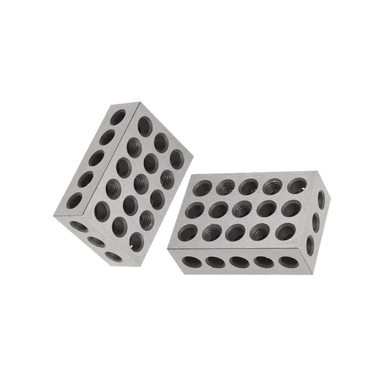 2Pcs/Pair 23 Holes Precision 25-50-75Mm Blocks Gauge Hardened Steel Parallel Block Set Matched Machinist Milling Tool