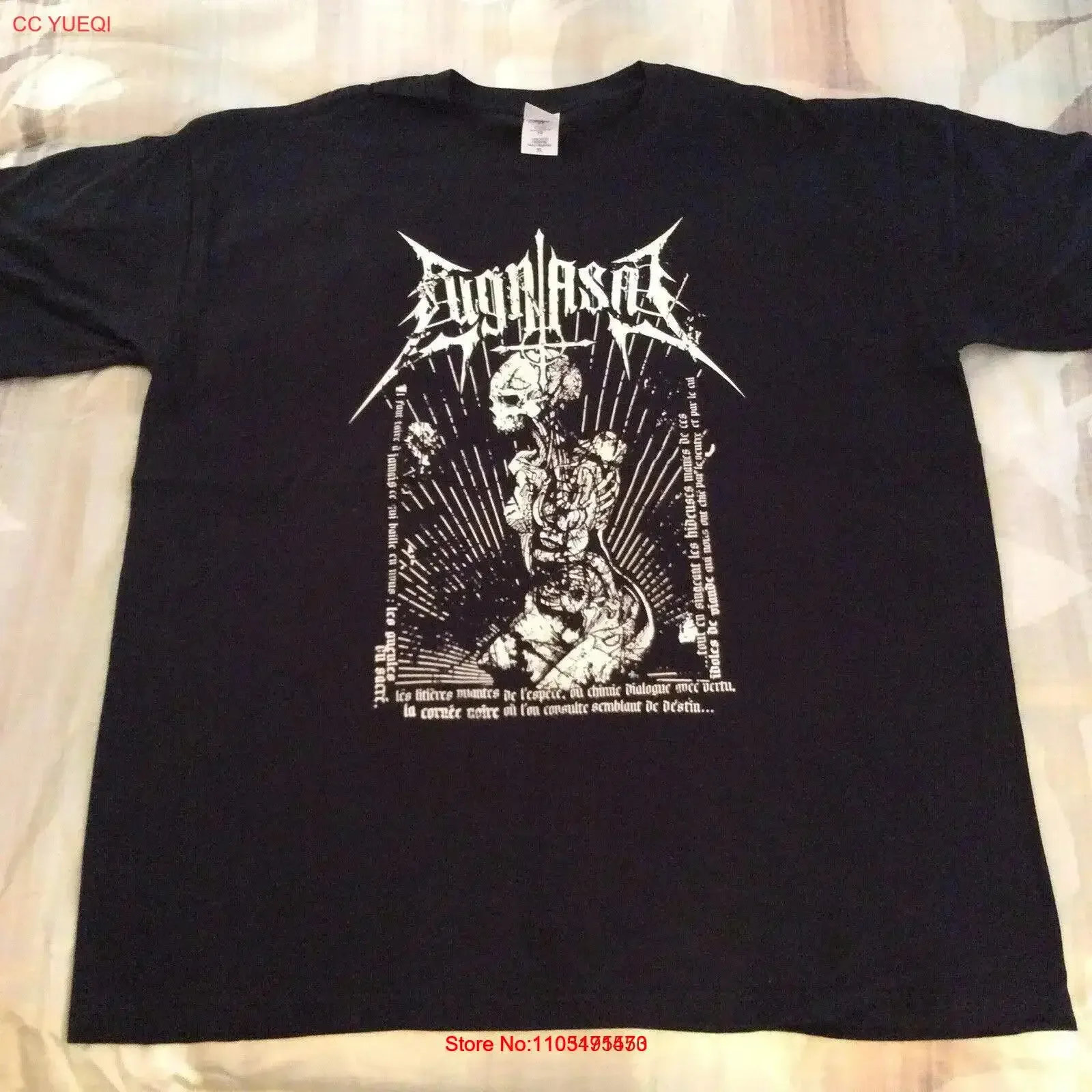 LUGNASAD odeur de gris t-shirt XL Azarath le taux inquisition Urgehal Urfaust vintage lavé légèrement mode élégant