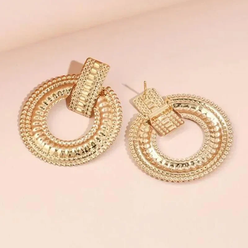 Boucles d\'oreilles grand cercle pour femmes, bijoux coréens, boucles d\'oreilles de fête de mariage, cadeau de bijoux, lisse, exquis, mode, vente en