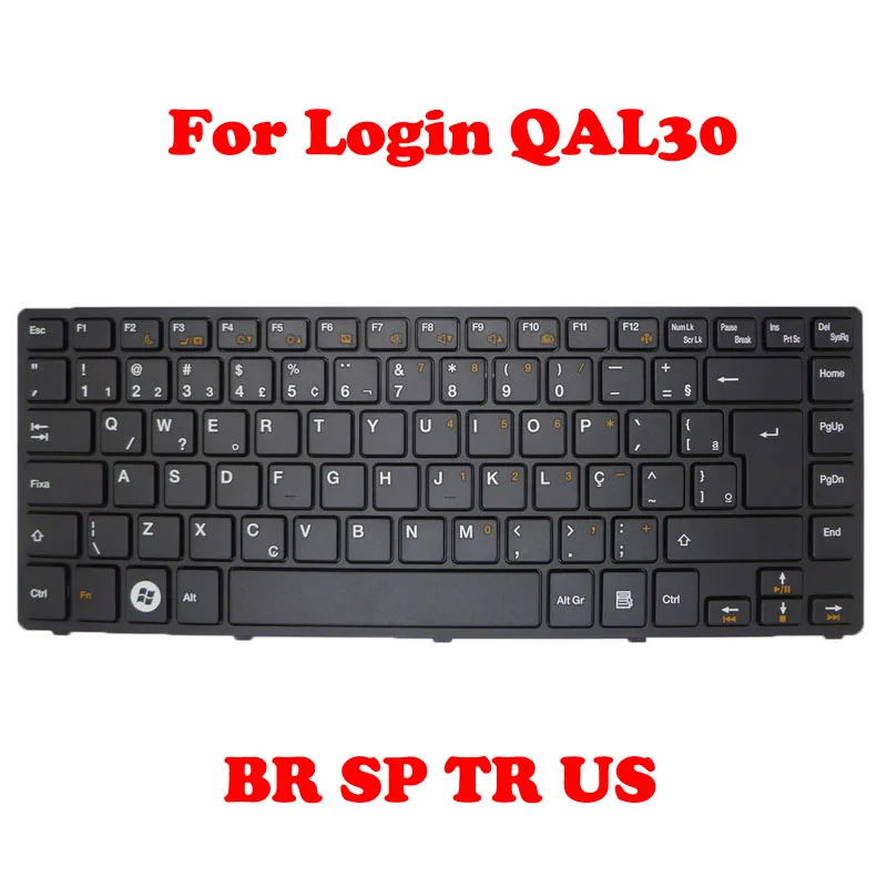 Laptop Replacement Keyboard For Login QAL30 For PHILCO ASI Brazil BR Spanish SP Turkey TR English US New