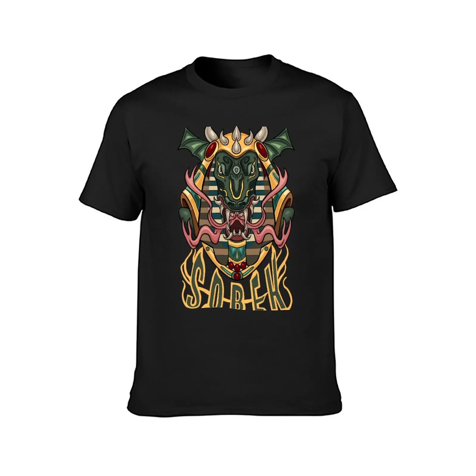 Egyptian Gods: Sobek Coloured T-Shirt quick-drying vintage summer tops Men's clothing