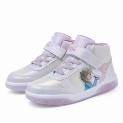 Disney new non-slip wear-resistant board shoes Breathable girls casual shoes cartoon frozen elsa sneakers