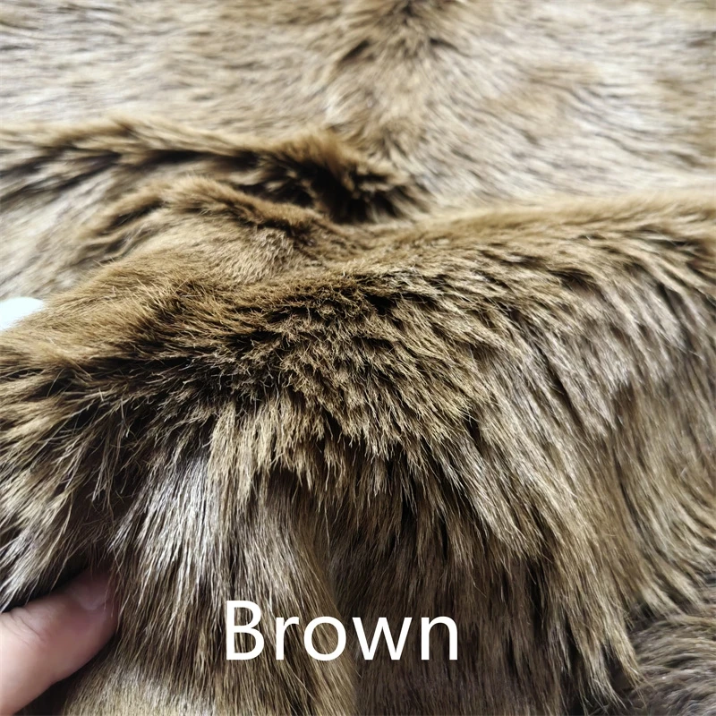 Brown Mixed-Color Wool Top-Grain Leather Real Wool DIY Clothes by Hand Cushion Fur Collar Whole Coat of Fur