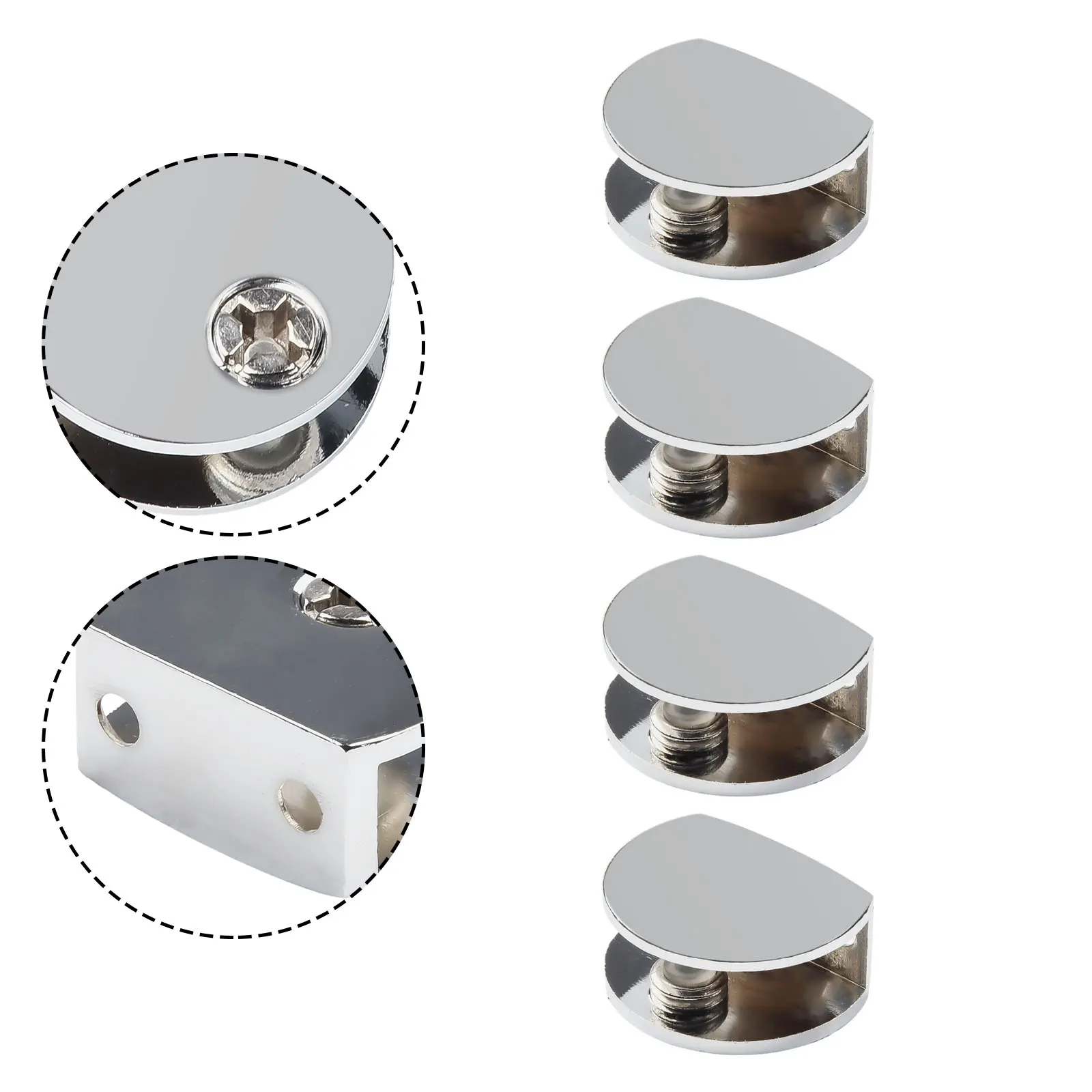 4 adet Cam Kelepçe banyo aynası Klipleri Çinko Alaşım Klip 6-12mm Mobilya Donanım Cam Raf Desteği Parantez Tutucu