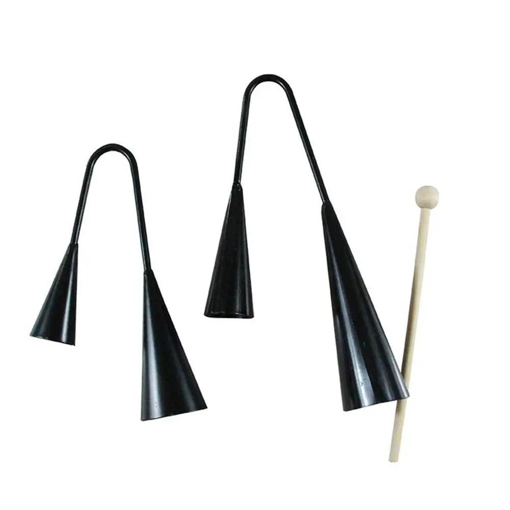 

Double Horn Ringer Agogo Bell Two Tone Percussion Instrument Samba Musical Toys Kids Devices Latin Music Handheld Portable Cow