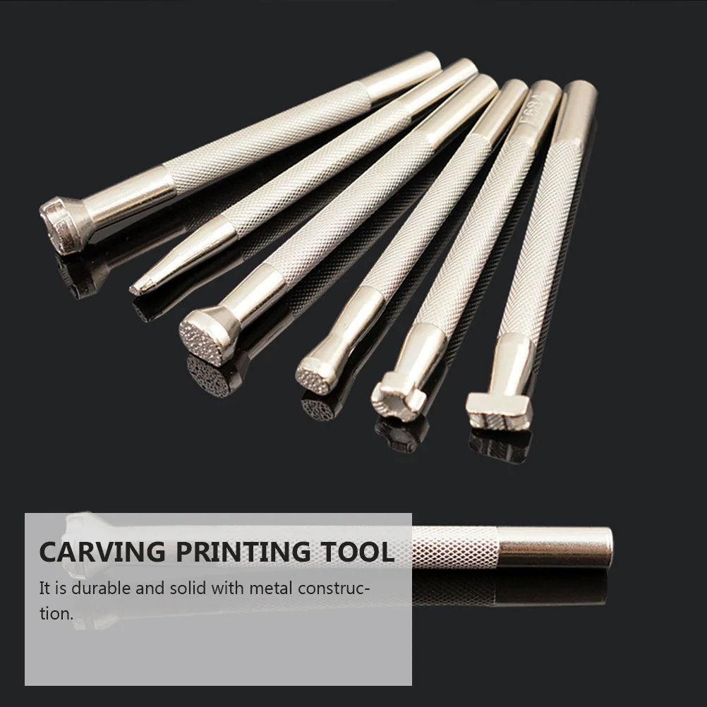

6Pcs Craft Stamping Tools Professional Metal Engrave Mold Set for Carving Printing DIY Wallet Belt