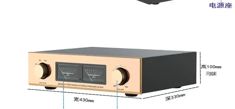 Accuphase C-245 Full Aluminum Preamplifier DIY Power Amplifier Chassis VU Meter DIY AMP Case Box 430*100*330mm