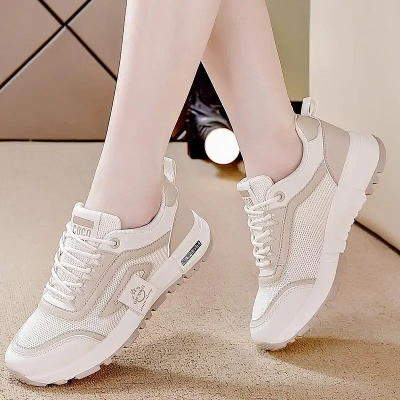 Poop Feeling Dad Shoes Women's Summer Tenis Breathable 2024 New Raise the Bottom Leisure Sports