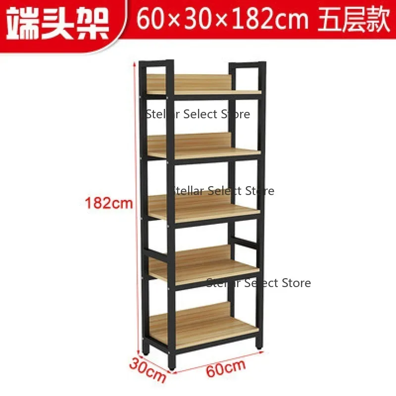 Customized. Supermarket Shelf Island Rack Convenience Store Product Display Rack Double-Sided Cargo Steel Wood Stationery Store