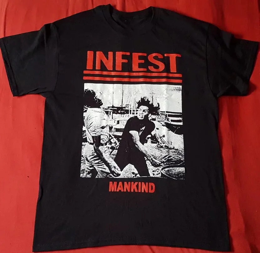 Infest Band Black T Shirt Cotton Full Size S 5XL JK266