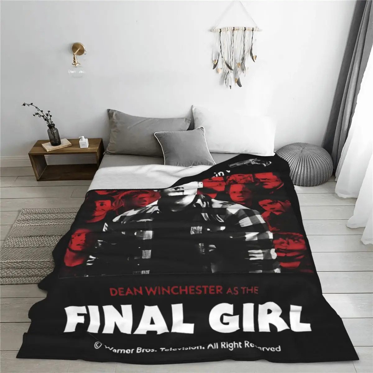 Supernatural Final Girl Dean Coral Fleece Plush Throw Blankets Blanket for Home Bedroom Super Warm Bed Rug