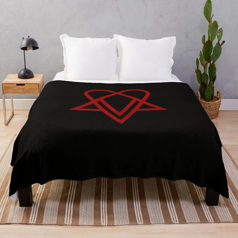 Heartagram Him Band Logo Tee Heartagram symbol Ville Valo Throw Blanket Custom warm winter Luxury St Decoratives Blankets