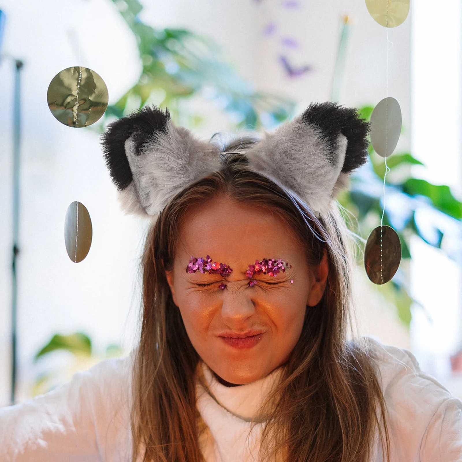 

Fox Ears Headb Tail Set Animals Cosplay Costume Accessories Performance Decor Props Reusable Comfortable Festival Party Stage