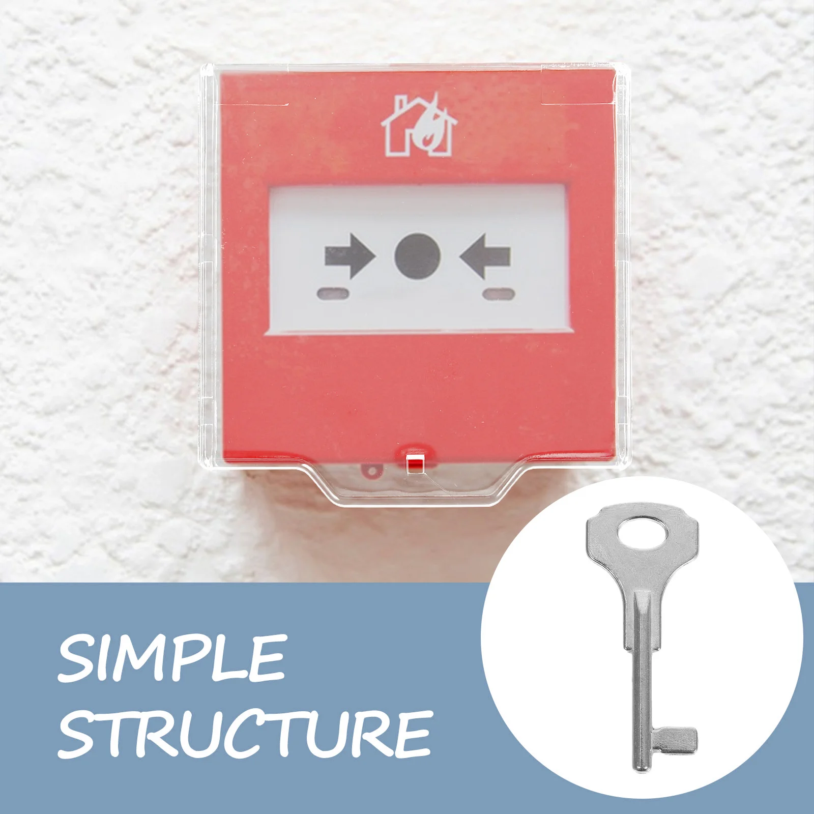 

5 pcs Fire Reset Key Emergency Button Supplies Silver Color Testing Switch Door ignition firefighter rescue key electrical