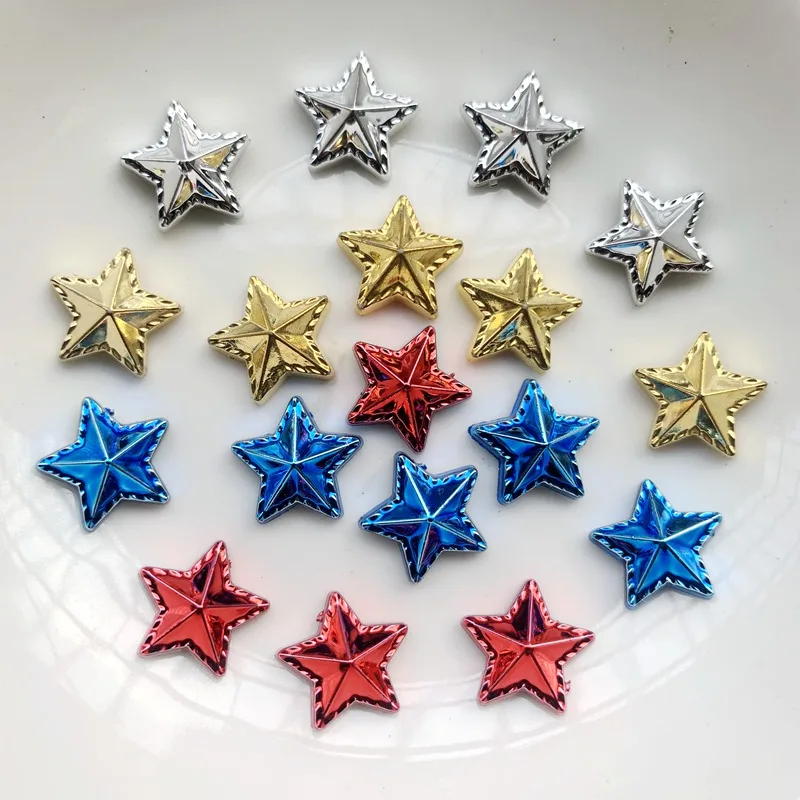 Red&Golden Copper Star Shape Punk Studs Hotfix Iron on Nailheads Beads For Clothing/shoes/ bags DIY Accessories 12mm 60pcs -Z83