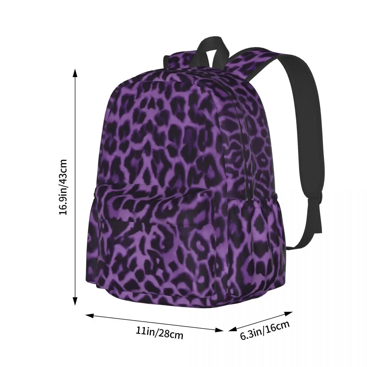 Purple Leopard Backpack Animal Print University Backpacks Girl Kawaii School Bags Design Soft Rucksack