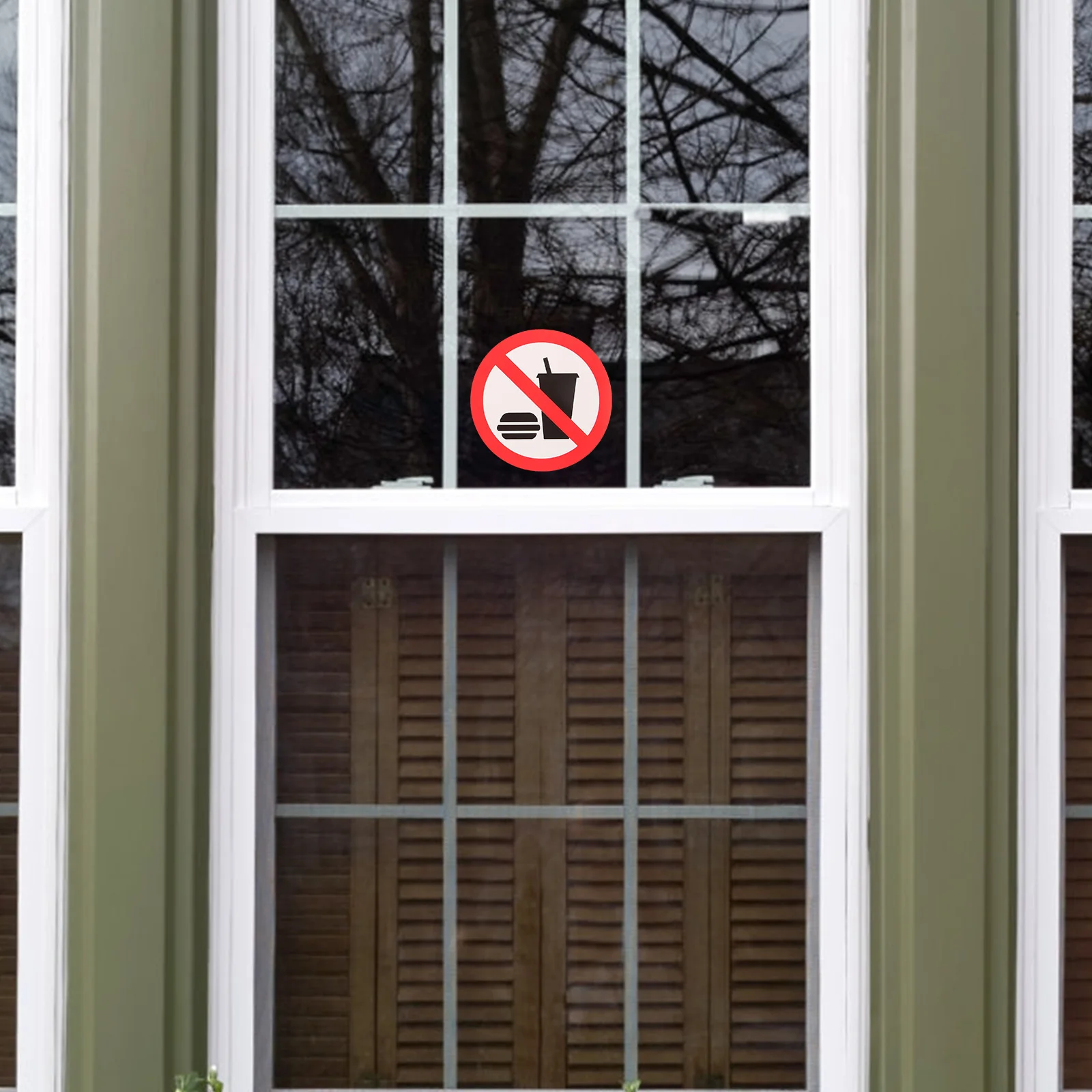 

4Pcs No Food Or Drink Sign Self Adhesive Door Wall Warning Stickers for Office Shop Warehouse Business No Food Or Drink Sign