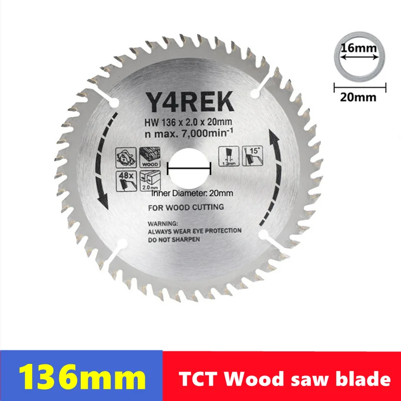 

TCT 136mm woodworking circular saw blade with 48 teeth, hard alloy saw blade used for cutting wood