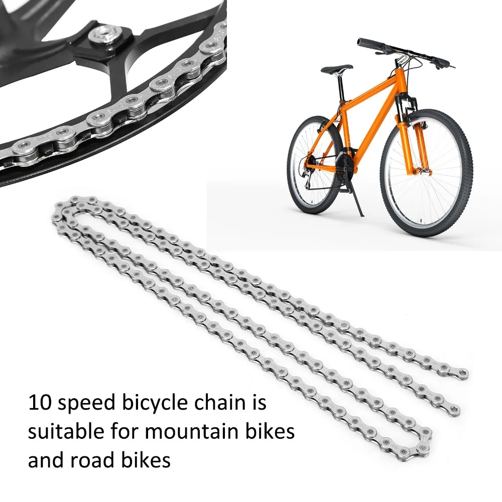 

Durable 10 Speed Bike Chain 1/2" X 11/128" 116 Links Mountain Bike Chain High Carbon Steel Road Bike Chain Bicycle Accessory