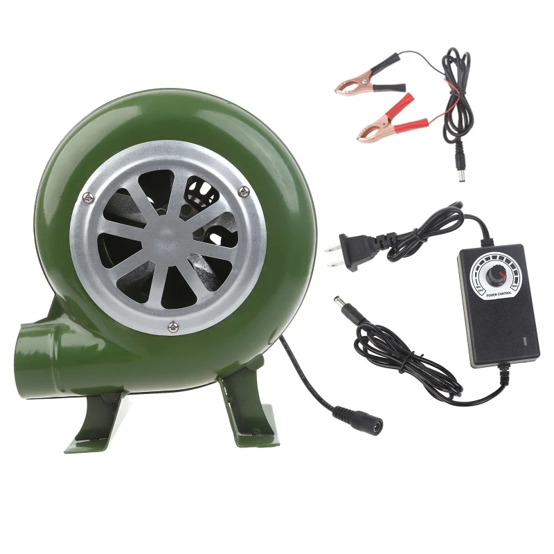 

AC100-240V Electric Blower Fan Speed Adapter 30/40/60/80W BBQ Fan Mini Blacksmith Forges Blower with Power Clip Cable