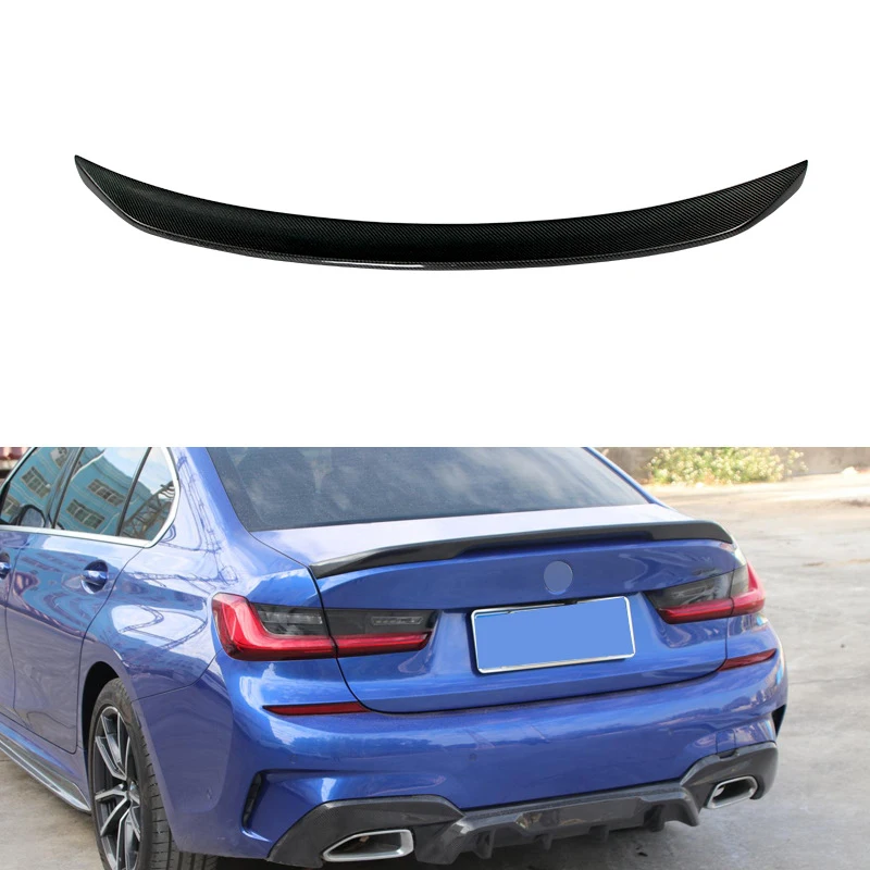 

1Pcs Real Carbon Fiber Car Rear Trunk Deck Spoiler Car Tail Wing For BMW 3 Series G20 2021 Car Accessories