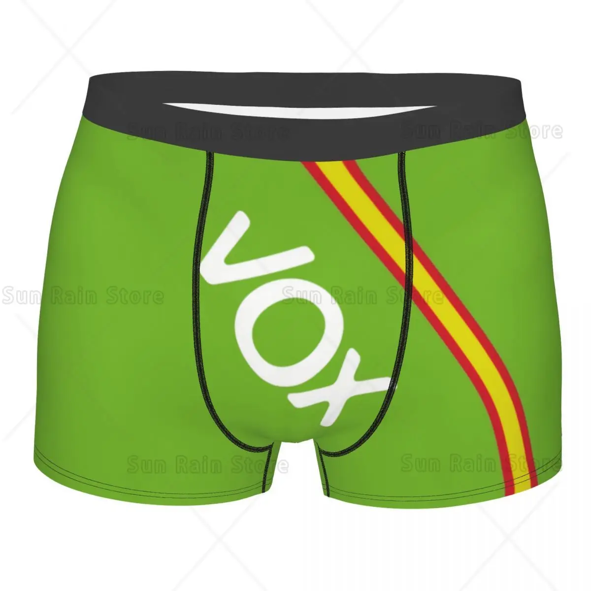 Spain Vox Stripe Flag Boxer Shorts For Men Sexy 3D Print Spanish Political Party Underwear Panties Briefs Breathable Underpants