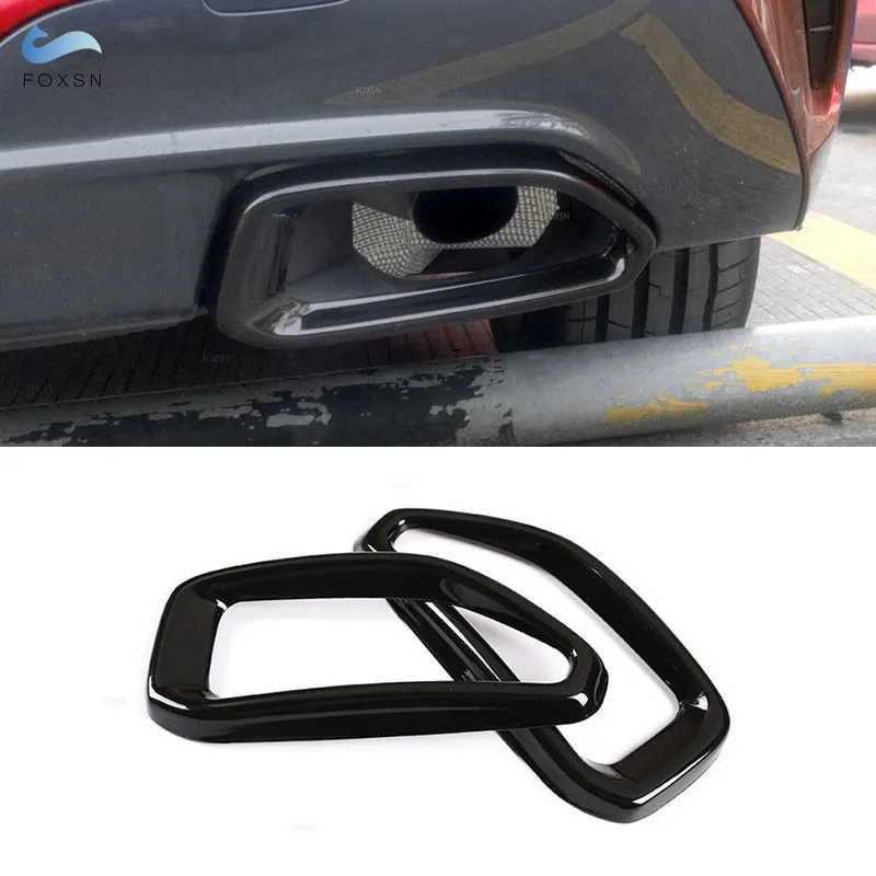 

For BMW 3 Series G20 G28 2020 2021 ABS Glossy Black Car Tail Muffler Exhaust Pipe Output Cover Protective Trim