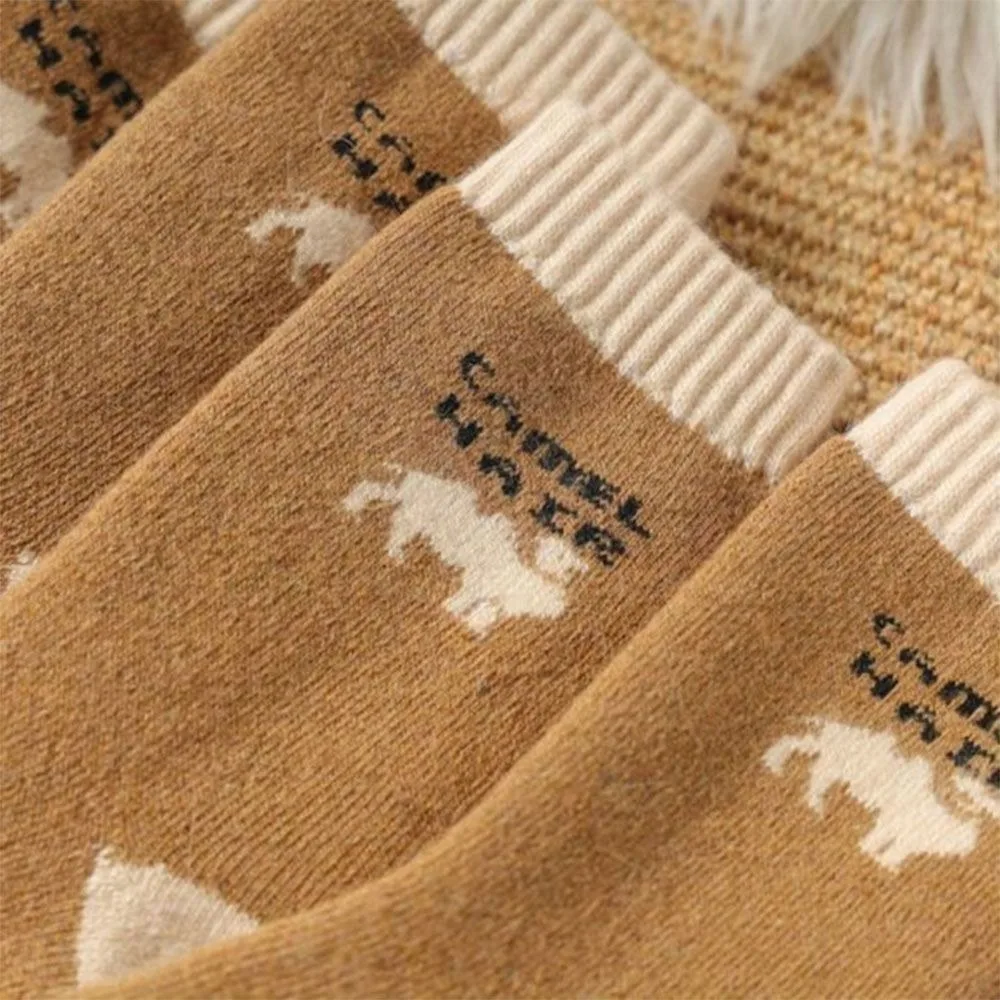 1pairs Thicken Wool Socks Women\'s Winter Fashion Harajuku Warm Soft Camel Sock Men High Quality Casual Sport Plush Cold Soxs