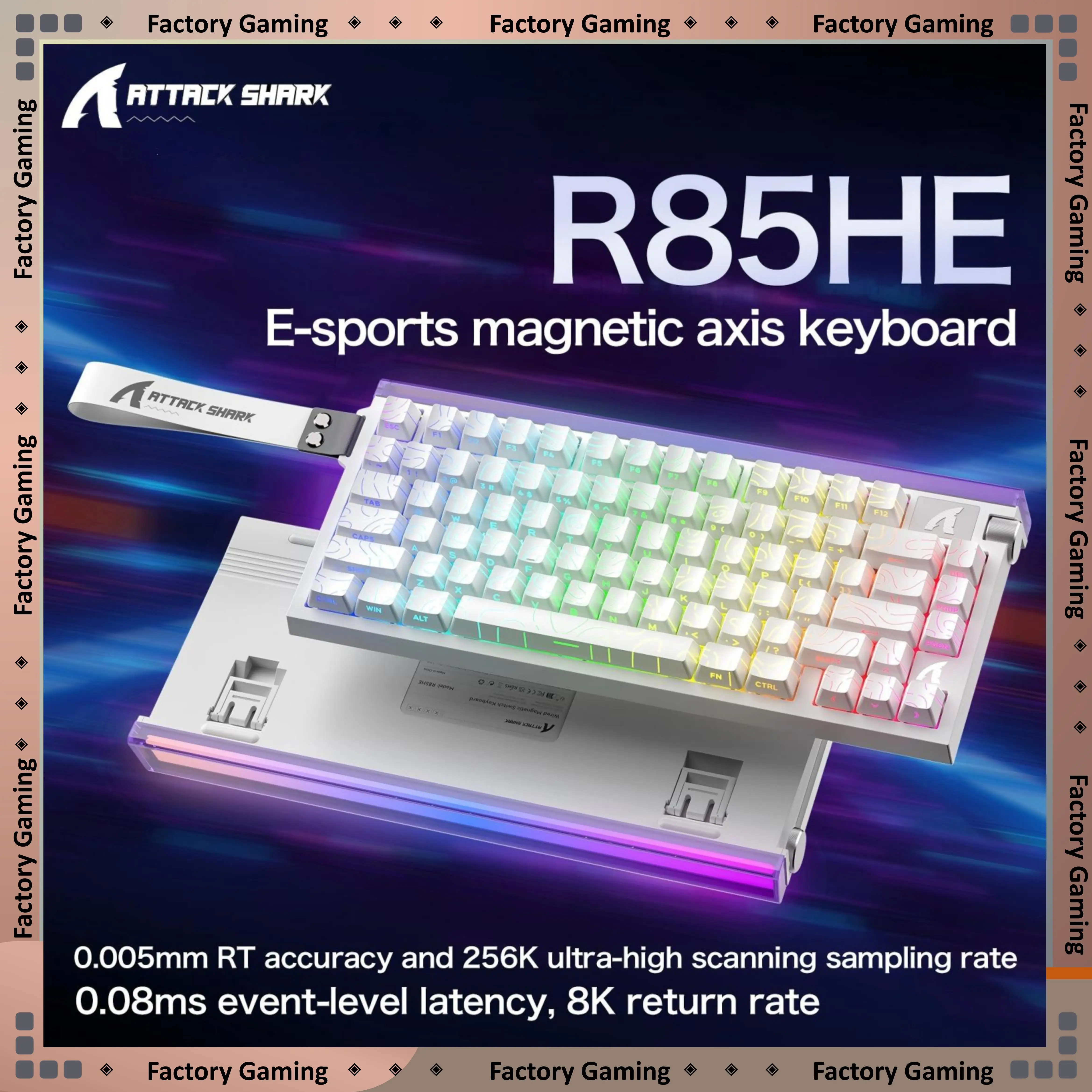 ATTACK SHARK R85HE 75% Wired Magnetic Switch Keyboard, 8000Hz Polling Rate, 0.005mm RT Precision, RGB Light Box