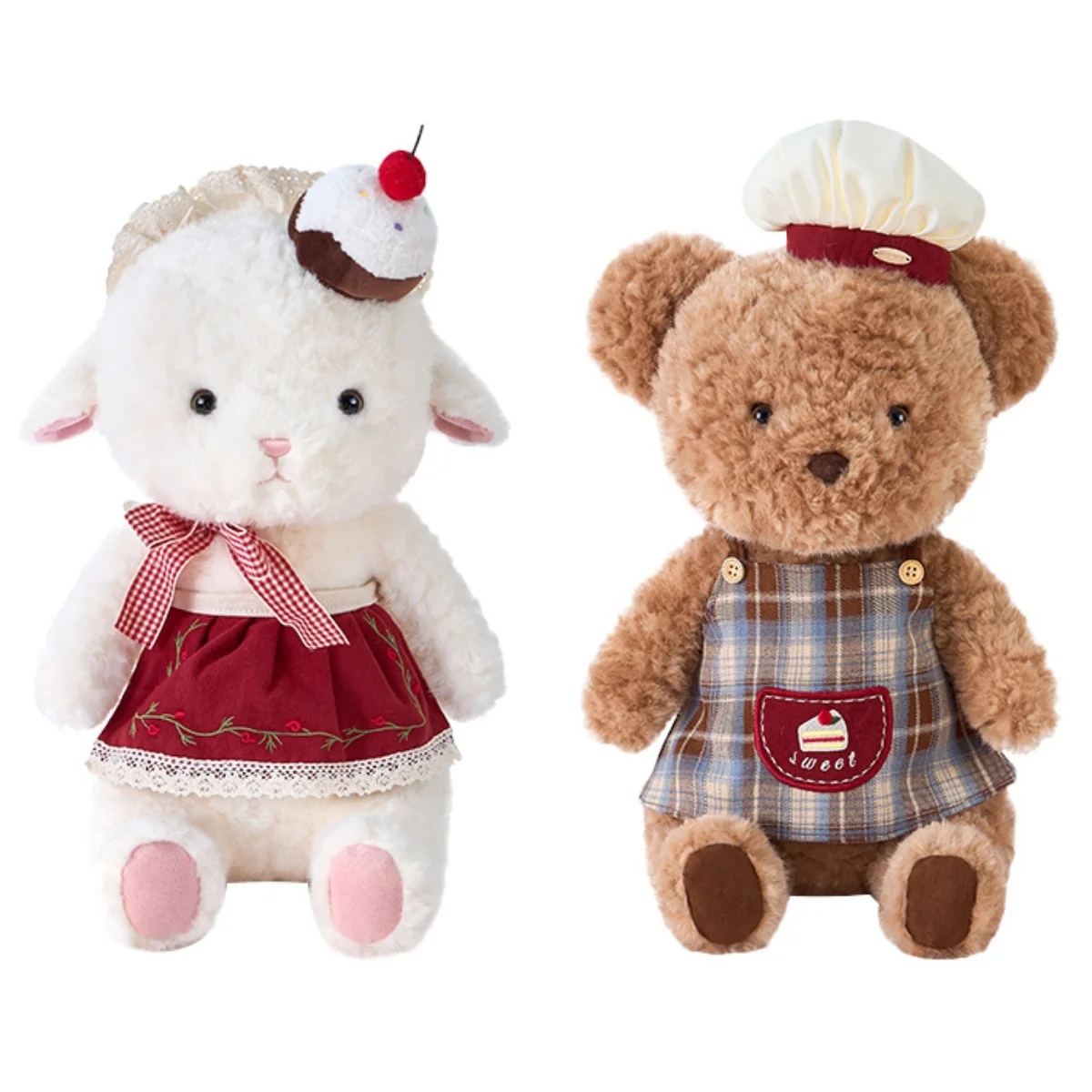 

28/38cm Cartoon Kawaii Chef Bear Dessert Sheep Plush Toy Pillow Cute Animal Plush Toy Home Decoration Gift for Children